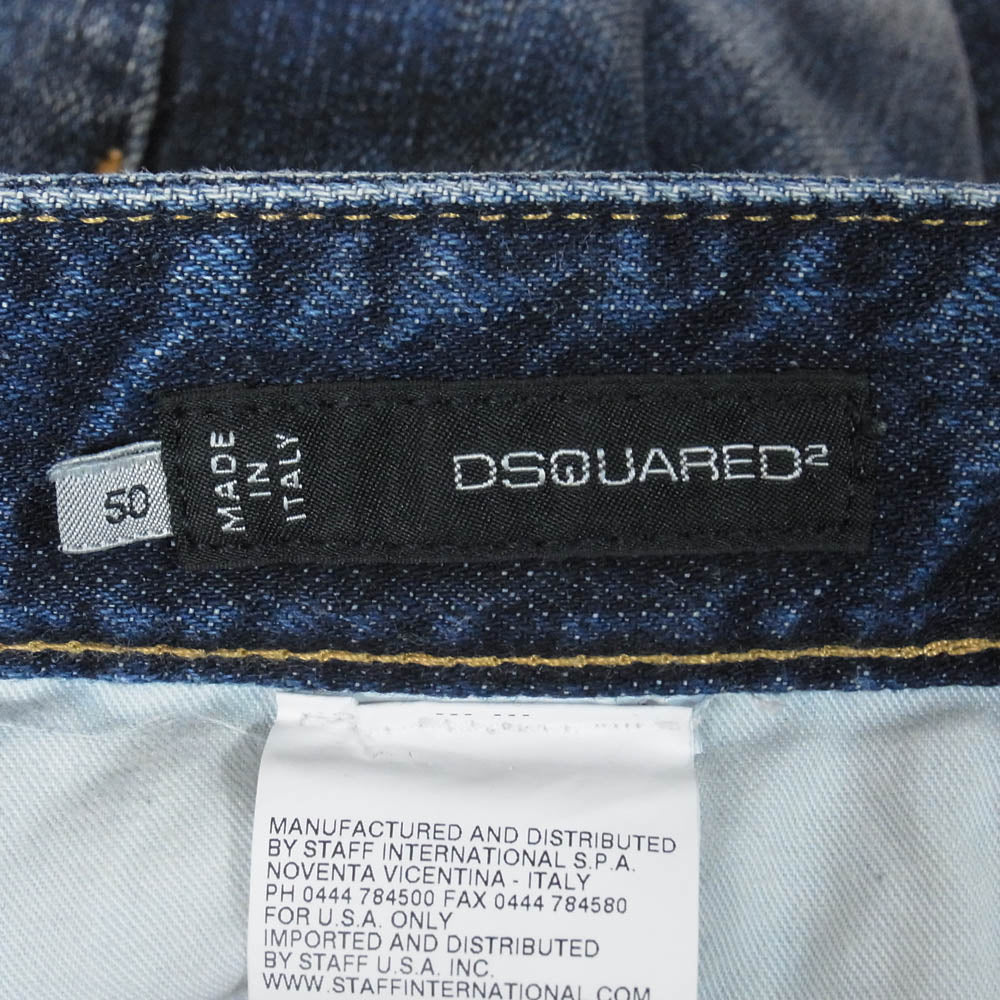 DSQUARED2 ディースクエアード 13AW S74LA0554 ダメージ加工 デニム パンツ インディゴブルー系 50【中古】