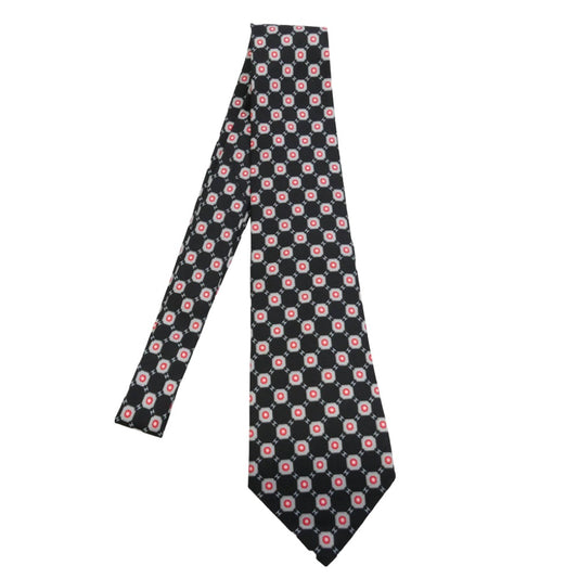 CHANEL シャネル 総柄 ココマーク ネクタイ ブラック系 レッド系【中古】