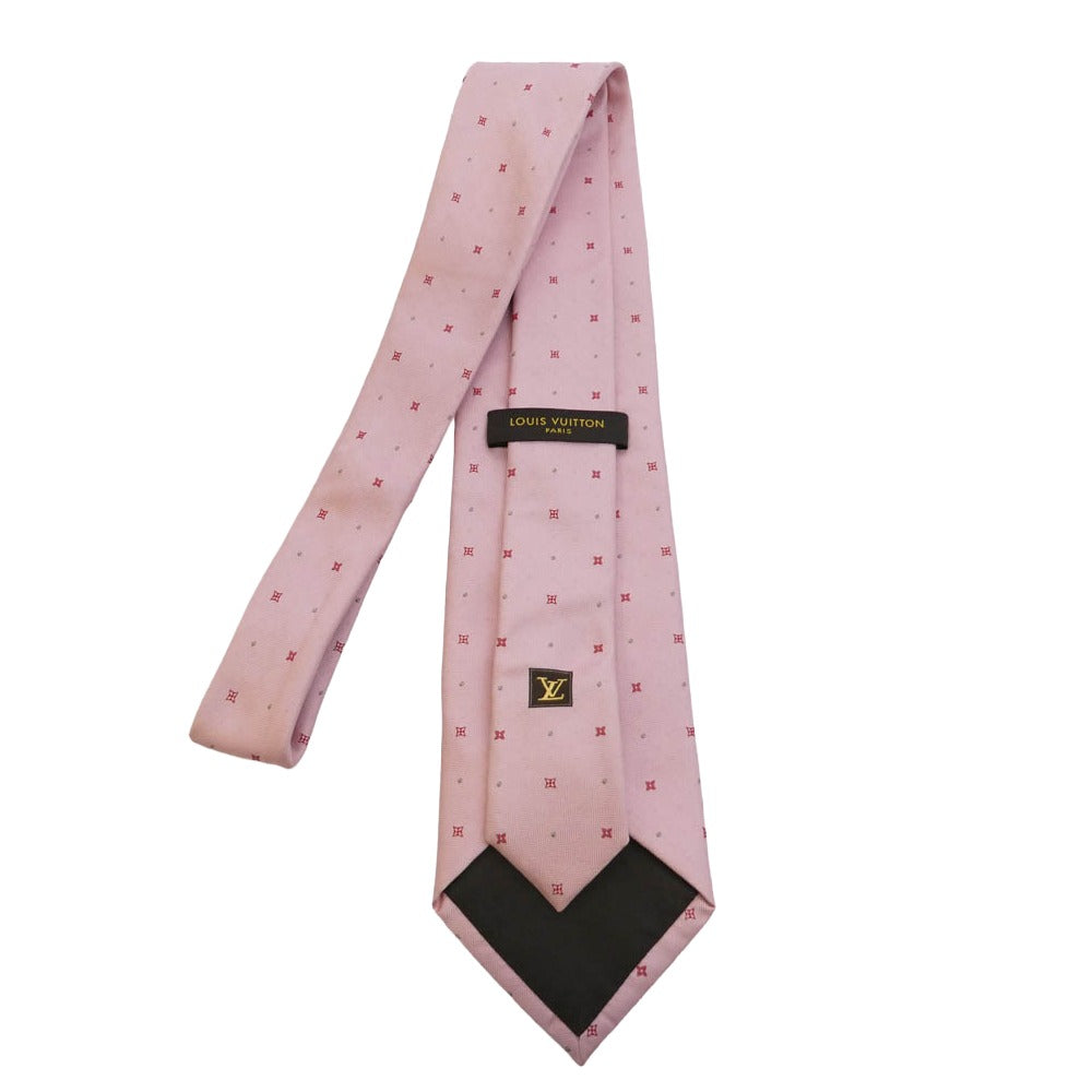 LOUIS VUITTON ルイ・ヴィトン 総柄 シルク ネクタイ ピンク系【中古】