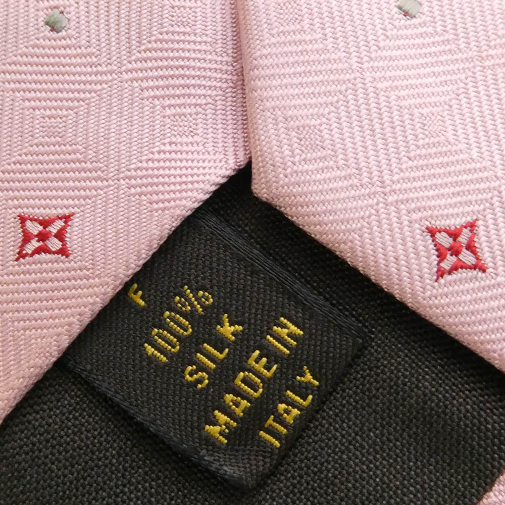 LOUIS VUITTON ルイ・ヴィトン 総柄 シルク ネクタイ ピンク系【中古】