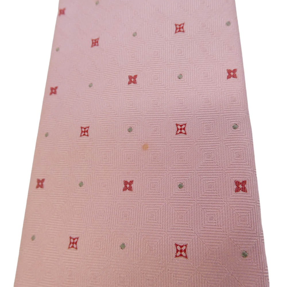 LOUIS VUITTON ルイ・ヴィトン 総柄 シルク ネクタイ ピンク系【中古】