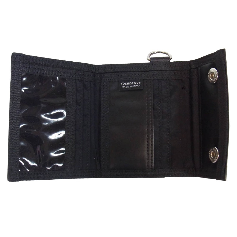 PORTER ポーター 707-27859 FREE STYLE POCKET CORD WALLET フリースタイル ポケット カード ウォレット 三つ折り財布 ブラック系【美品】【中古】