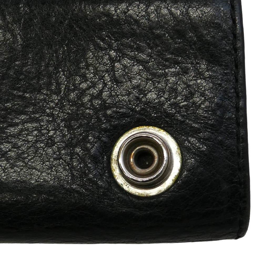 CHROME HEARTS クロムハーツ（原本無） 3FOLD 3フォールド クロスボール レザー ウォレット 三つ折り財布 ブラック系【中古】