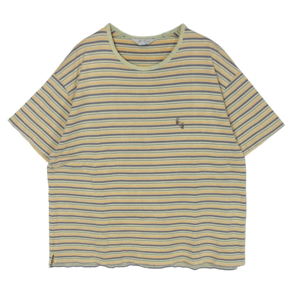 ANCELLM アンセルム ACW-05 WISM別注 DAMEGE BORDER T-SH ダメージ加工 ボーダー 半袖 Tシャツ イエロー系 2【中古】