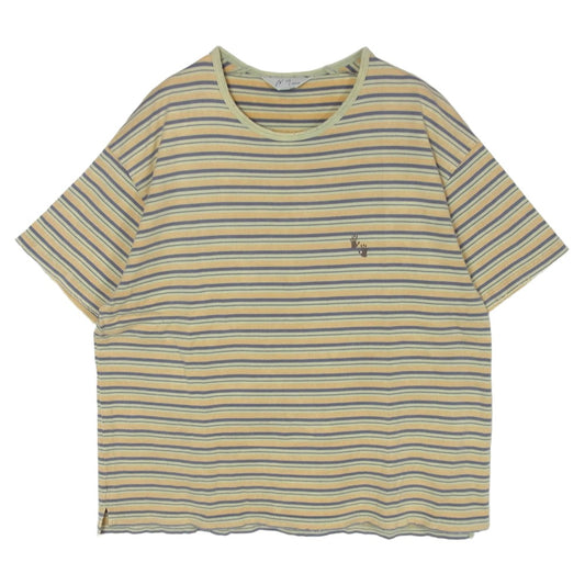 ANCELLM アンセルム ACW-05 WISM別注 DAMEGE BORDER T-SH ダメージ加工 ボーダー 半袖 Tシャツ イエロー系 2【中古】