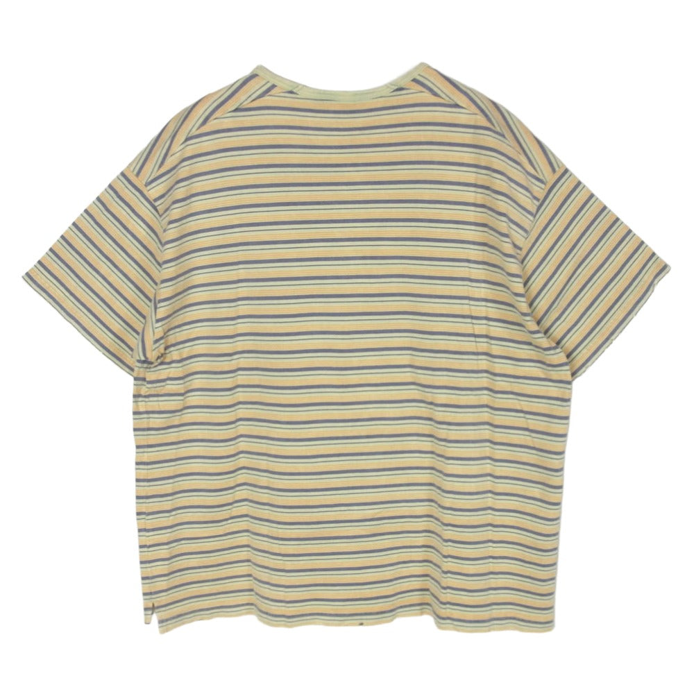 ANCELLM アンセルム ACW-05 WISM別注 DAMEGE BORDER T-SH ダメージ加工 ボーダー 半袖 Tシャツ イエロー系 2【中古】