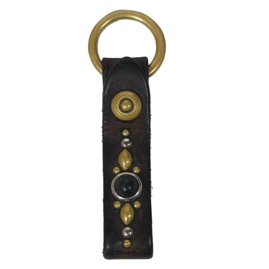 The REAL McCOY'S ザリアルマッコイズ スタッズ ベルトループ レザー キーホルダー ブラック系【中古】