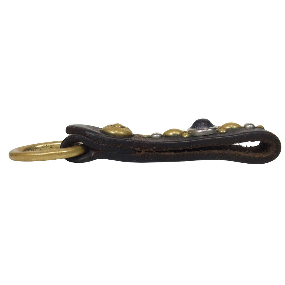 The REAL McCOY'S ザリアルマッコイズ スタッズ ベルトループ レザー キーホルダー ブラック系【中古】