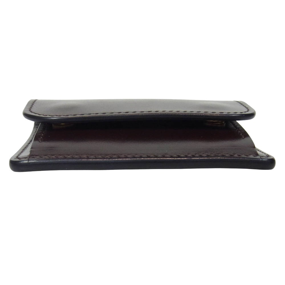 WILDSWANS ワイルドスワンズ TONGUE タング サドルレザー コインケース コンパクトウォレット ミニ財布 ダークブラウン系【美品】【中古】