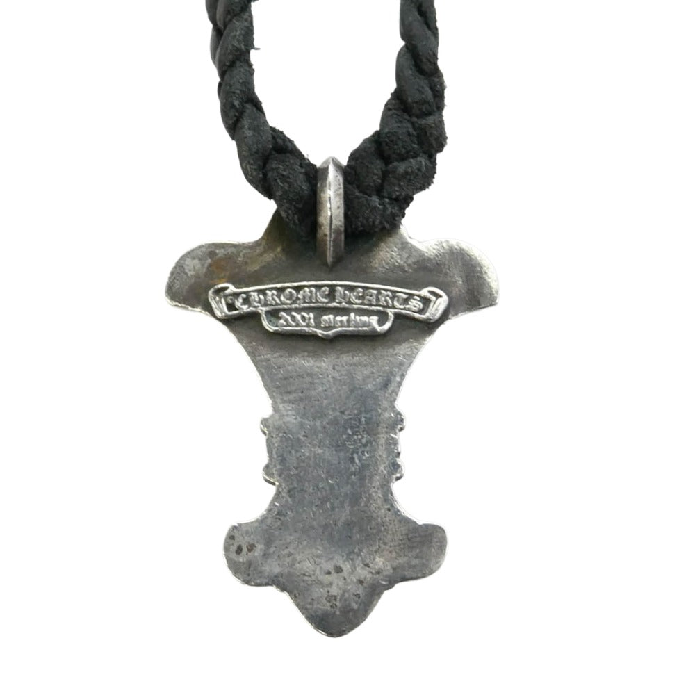 CHROME HEARTS クロムハーツ（原本無） CH FLEUR XSM オールド CHフレア XS ペンダント レザーブレード レザーブレイド ボロチップ ネックレス ブラック系 シルバー系【中古】 CHROME HEARTS クロムハーツ（原本無） CH FLEUR XSM オールド CH