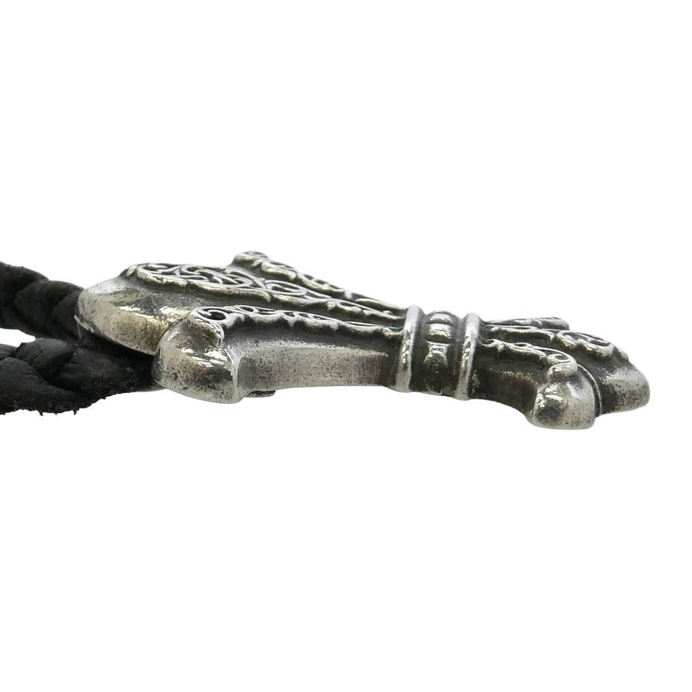 CHROME HEARTS クロムハーツ（原本無） CH FLEUR XSM オールド CHフレア XS ペンダント レザーブレード レザーブレイド ボロチップ ネックレス ブラック系 シルバー系【中古】