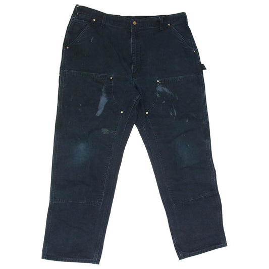 Carhartt カーハート 90s USA製 ダブルニー ダック ペインター パンツ ブラック系 ネイビー系 40【中古】