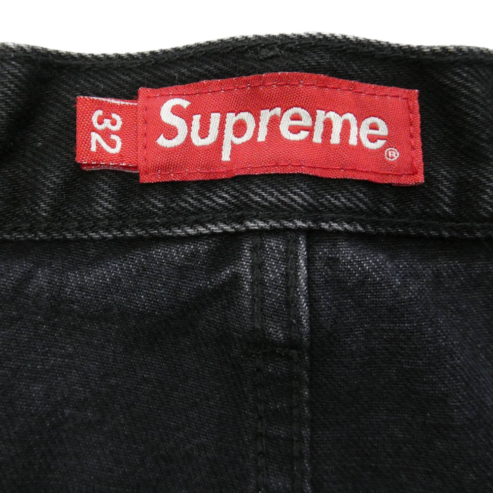 Supreme シュプリーム 22AW BAGGY JEAN WOOSTERタグ バギー ジーンズ ブラックデニム パンツ ダークネイビー系 32【中古】