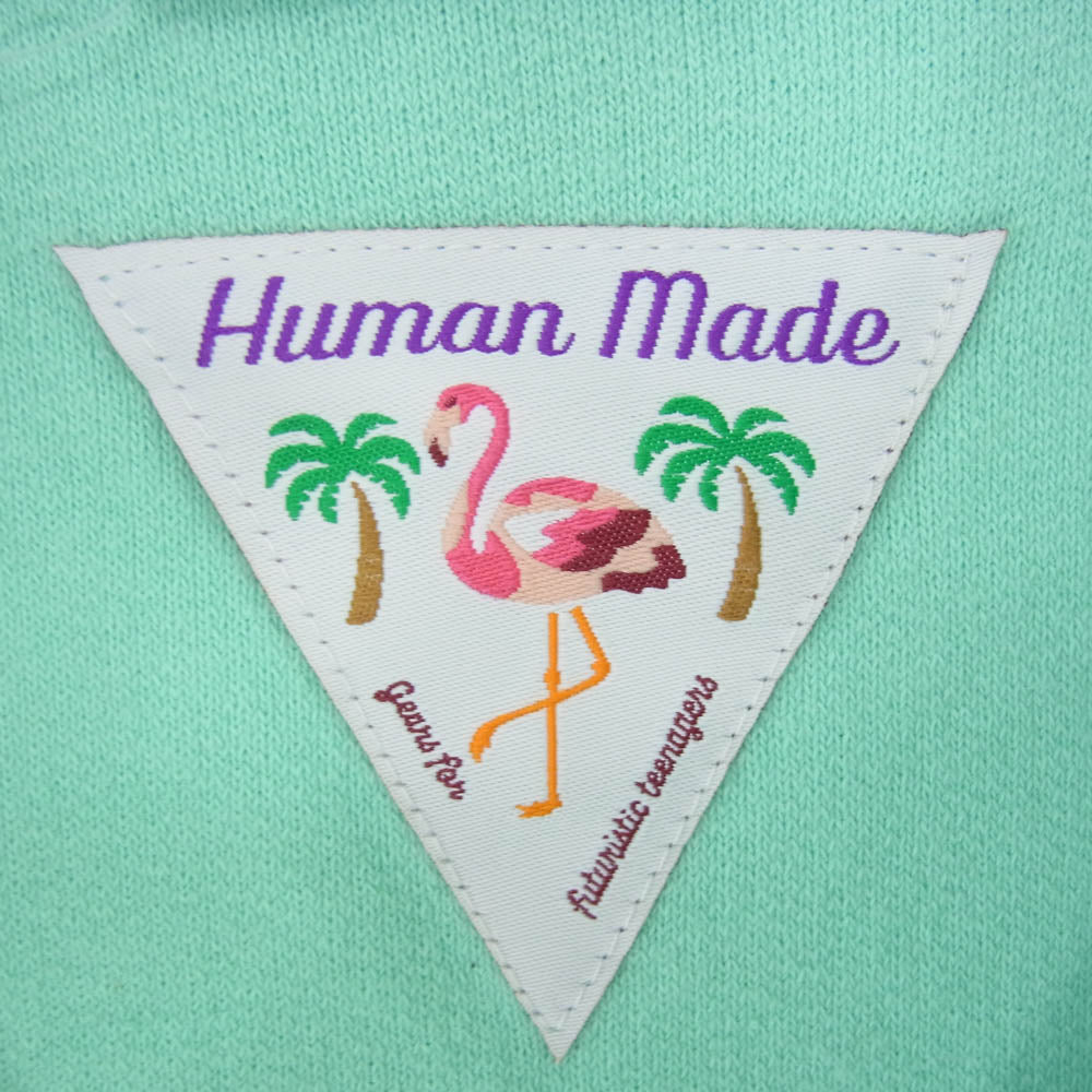 HUMAN MADE ヒューマンメイド Pile Shirt 刺? パイル 開襟 オープンカラー 半袖 シャツ グリーン系 L【中古】