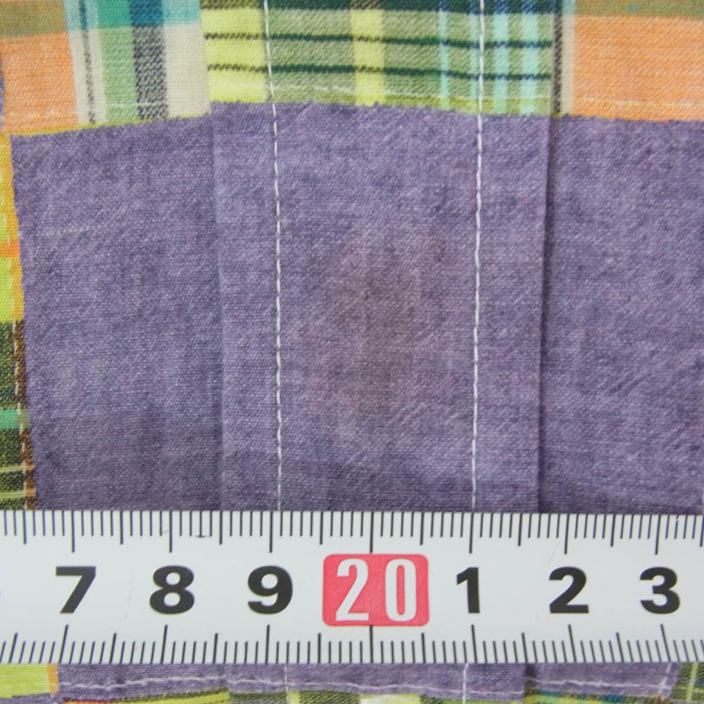 HUMAN MADE ヒューマンメイド PATCHWORK PRINTED SHIRT パッチワーク プリント 半袖 シャツ パープル系 XL【美品】【中古】
