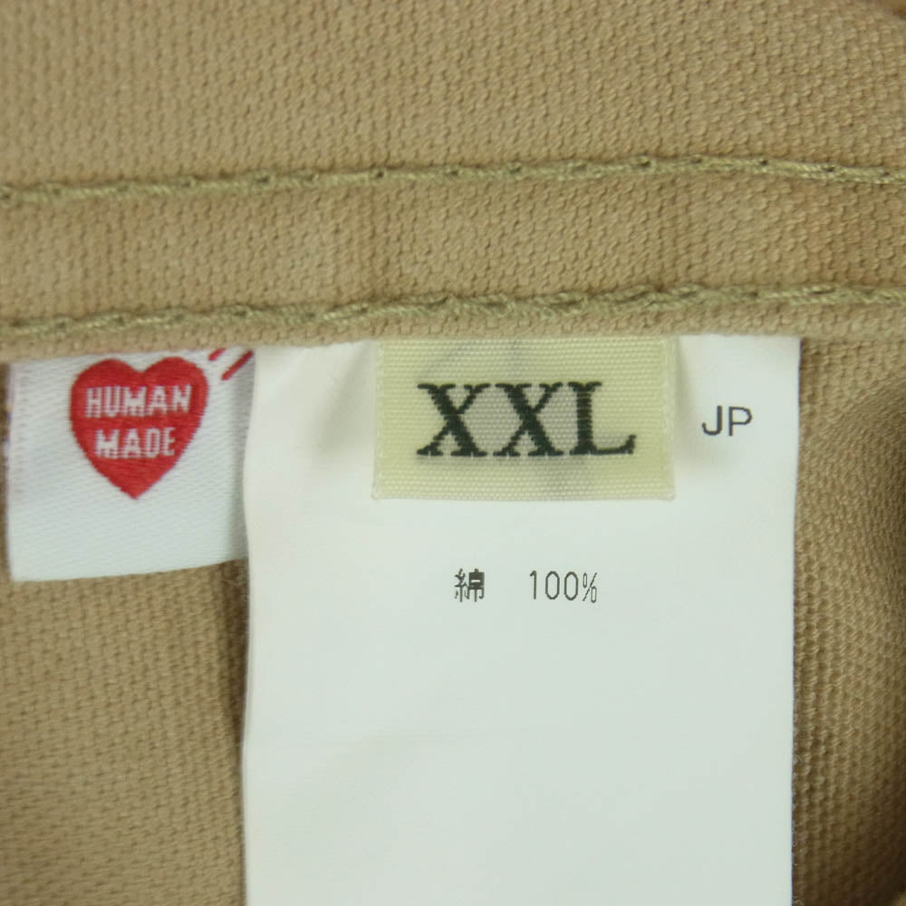 HUMAN MADE ヒューマンメイド 24AW HM28JK013 Washed Duck Coverall Jacket ウォッシュド ダック 刺繍 カバーオール ジャケット ベージュ系 XXL【中古】