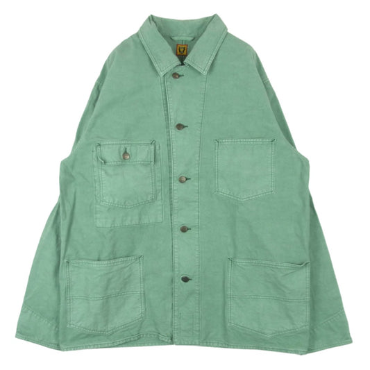 HUMAN MADE ヒューマンメイド GARMENT DYED COVERALL JACKET 刺繍 ガーメントダイ カバーオール ジャケット ライトグリーン系 XXL【中古】