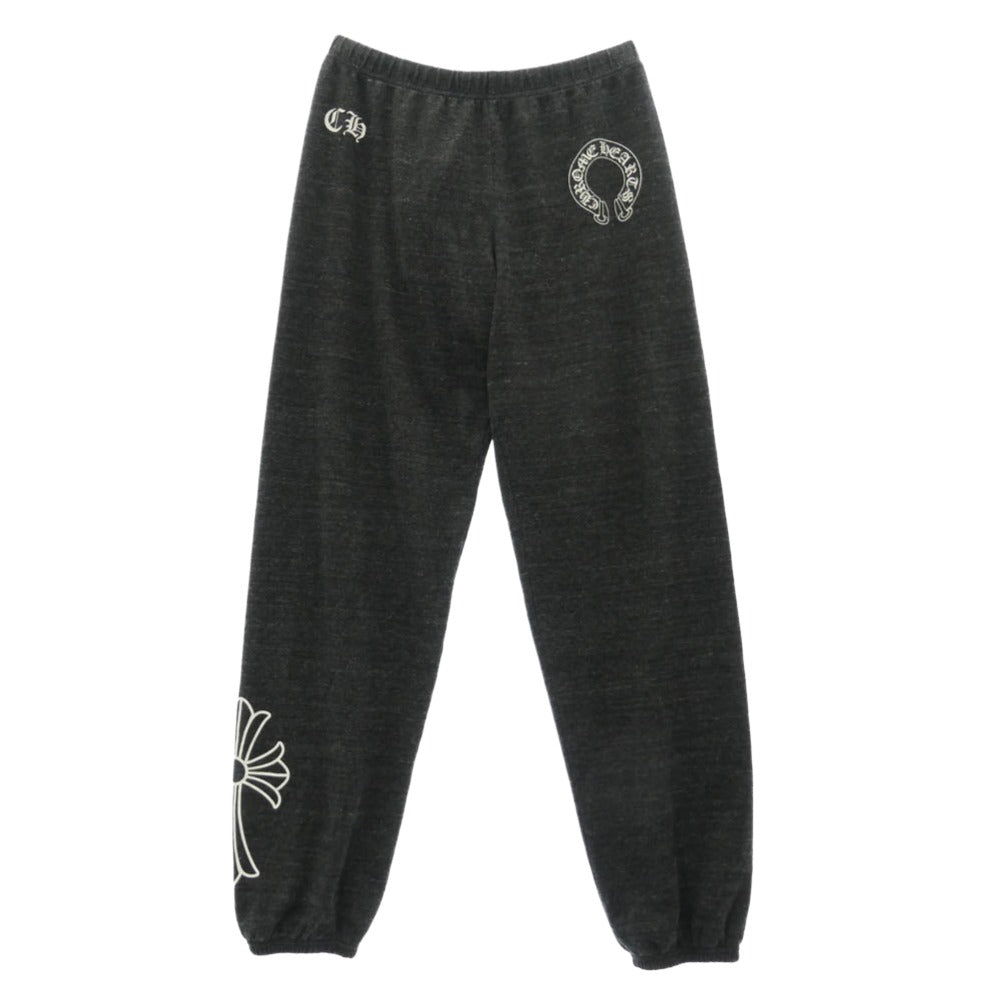 CHROME HEARTS クロムハーツ（原本無） SWEAT PANT ホースシュー CHクロス プリント スウェットパンツ ダークグレー系 L【中古】