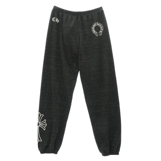 CHROME HEARTS クロムハーツ（原本無） SWEAT PANT ホースシュー CHクロス プリント スウェットパンツ ダークグレー系 L【中古】