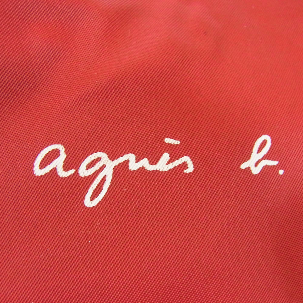 agnes b. アニエスベー ナイロン レザー ショルダーバッグ レッド系【中古】