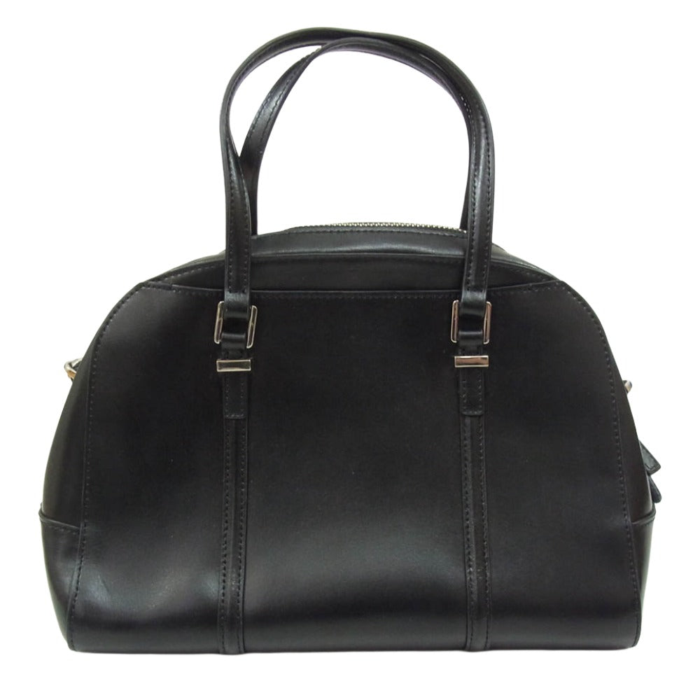 agnes b. アニエスベー VOYAGE ボヤージュ 2WAY レザー ボストン ショルダー バッグ ブラック系【中古】