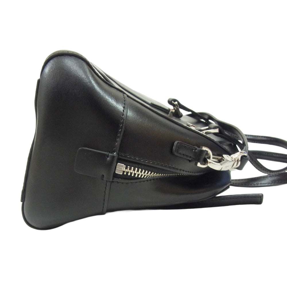 agnes b. アニエスベー VOYAGE ボヤージュ 2WAY レザー ボストン ショルダー バッグ ブラック系【中古】