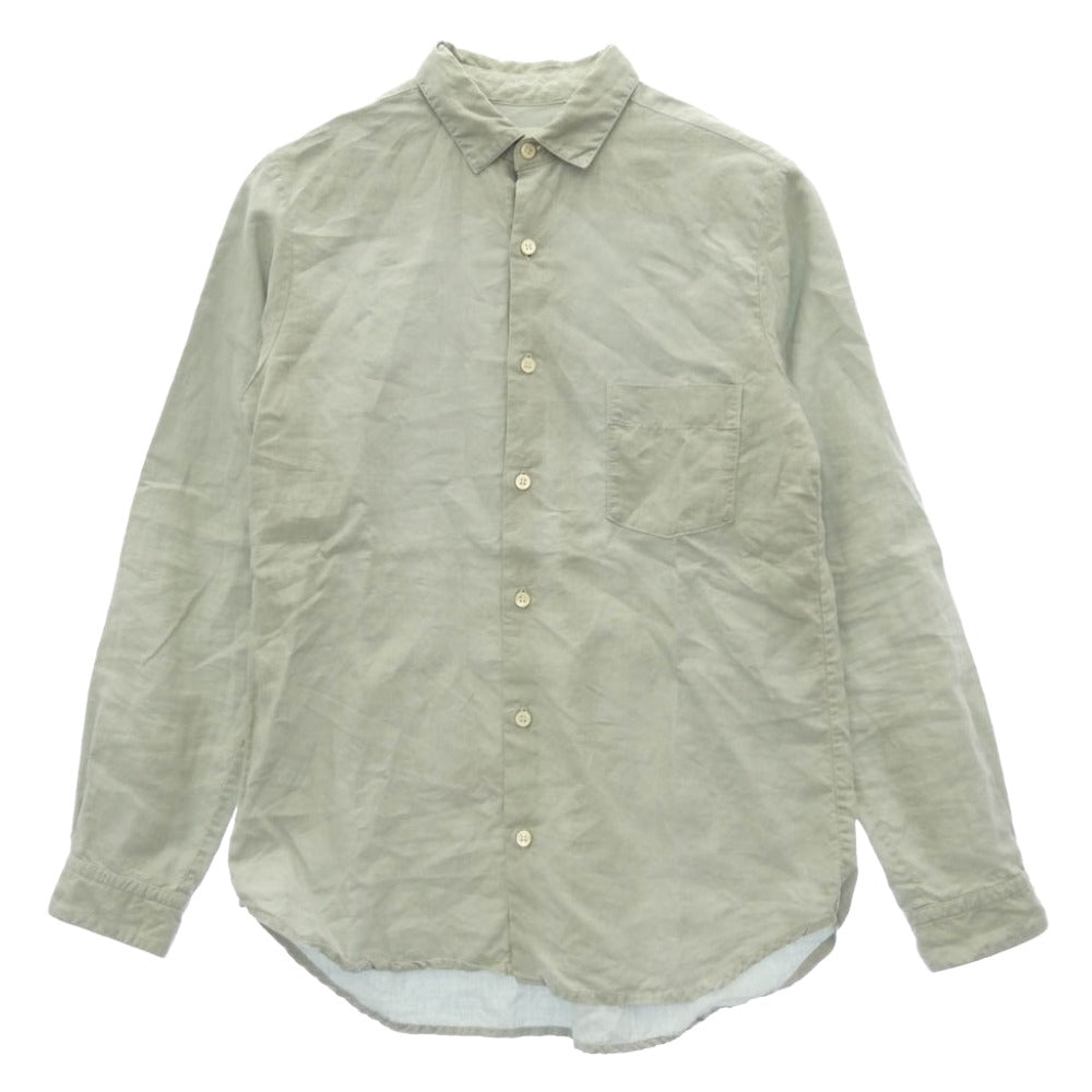 ネストローブ コンフェクト 02165-0002 リネン シャツ 長袖シャツ ライトグリーン系 3【中古】