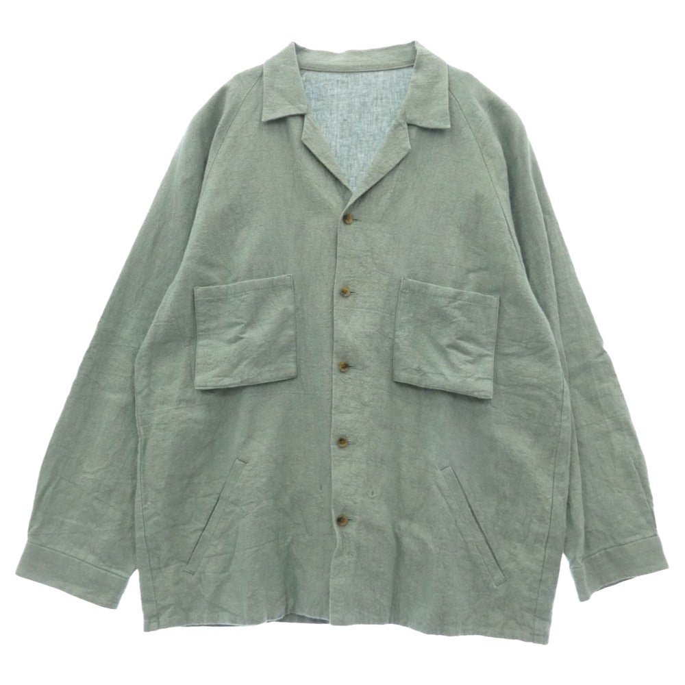 DRESSTERIOR ドレステリア リネン シャツ ジャケット 長袖 グリーン系【中古】