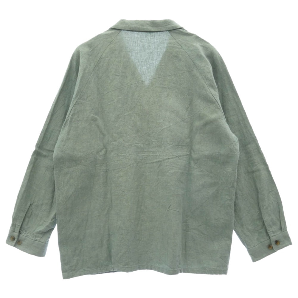 DRESSTERIOR ドレステリア リネン シャツ ジャケット 長袖 グリーン系【中古】