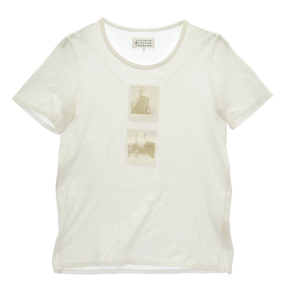 MAISON MARTIN MARGIELA メゾンマルタンマルジェラ 13SS S30GC0416 lights and shadow フォト グラフィック Tシャツ 半袖 カットソー 10ライン 四つタグ ホワイト系 46【中古】