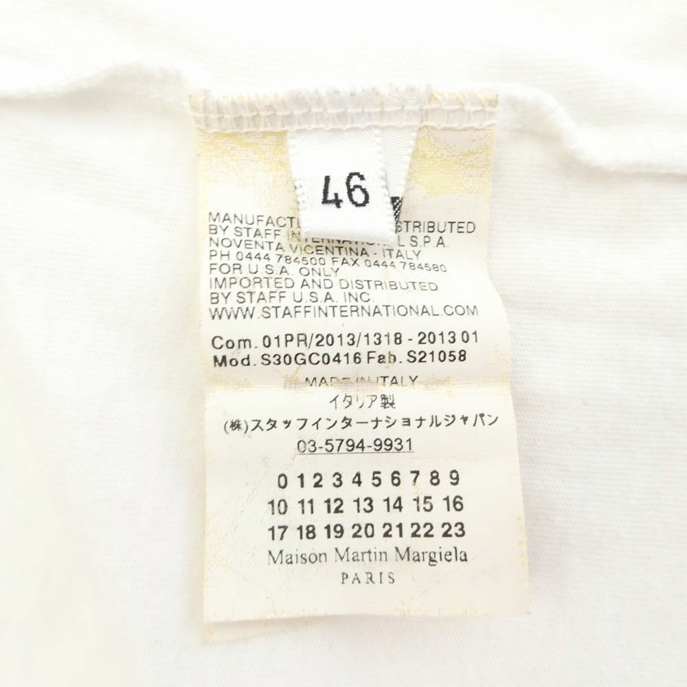 MAISON MARTIN MARGIELA メゾンマルタンマルジェラ 13SS S30GC0416 lights and shadow フォト グラフィック Tシャツ 半袖 カットソー 10ライン 四つタグ ホワイト系 46【中古】