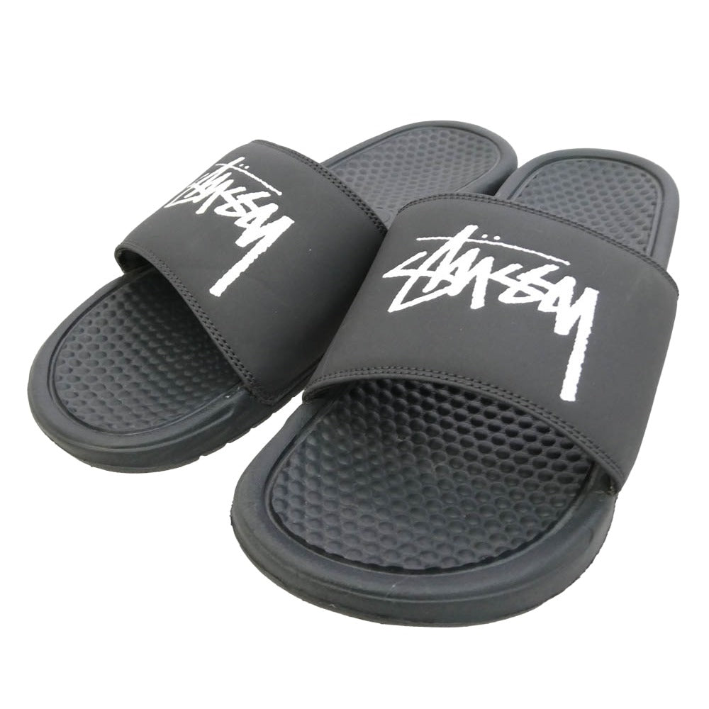 NIKE ナイキ STUSSY ステューシー CW2787-001 × Stussy ステューシー Benassi Slide ベナッシ スライド サンダル ブラック系 28cm【中古】
