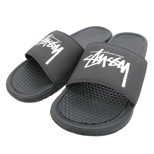 NIKE ナイキ STUSSY ステューシー CW2787-001 × Stussy ステューシー Benassi Slide ベナッシ スライド サンダル ブラック系 28cm【中古】