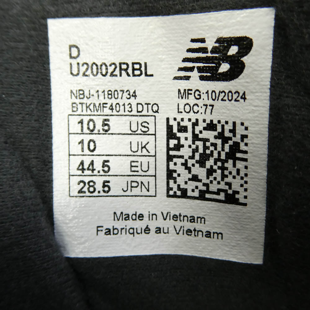 NEW BALANCE ニューバランス U2002RBL 2002R Triple Black トリプルブラック ローカット スニーカー ブラック系 28.5cm【極上美品】【中古】