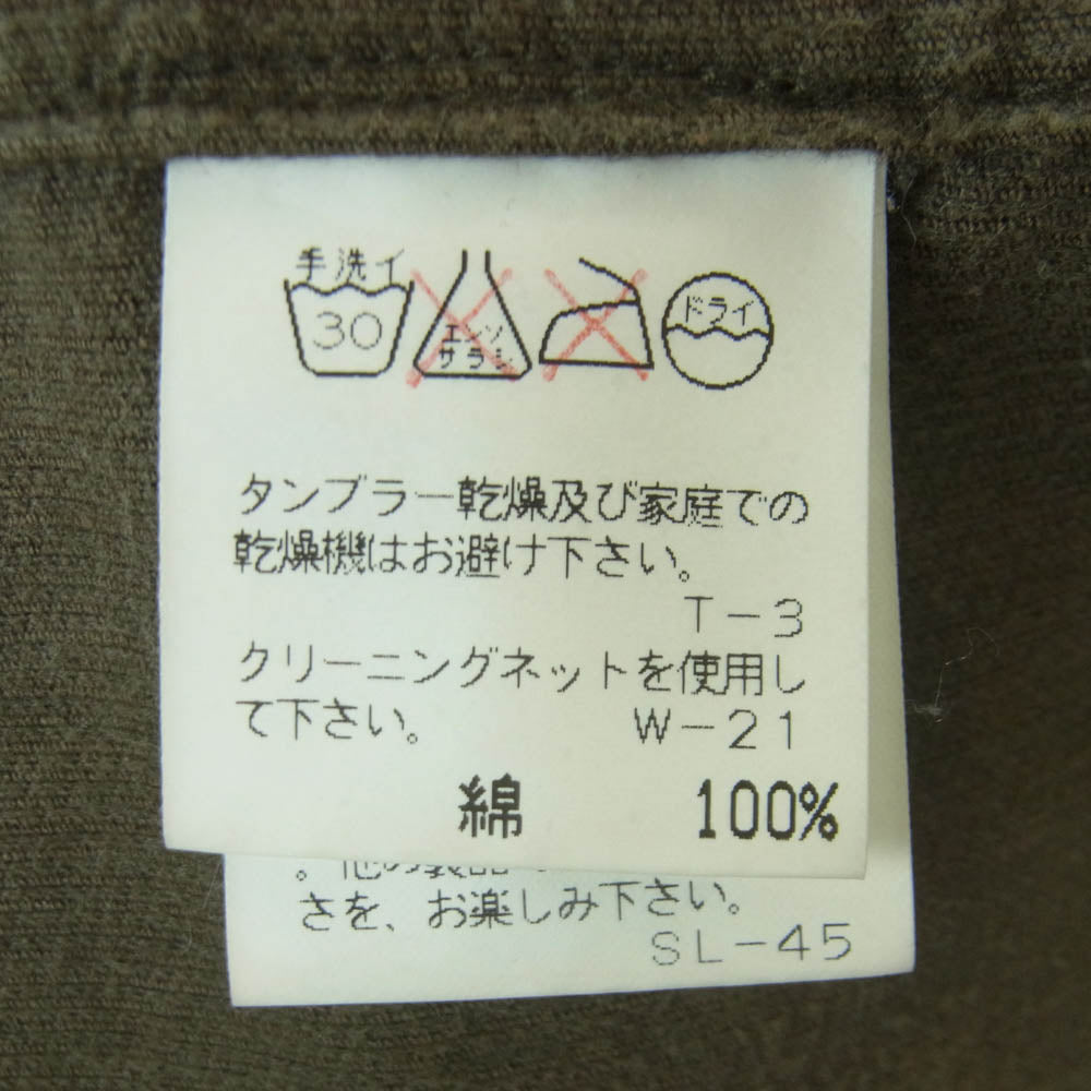 ZUCCa ズッカ CZ84-FC584 コーデュロイ ジャケット ジップアップ コットン 日本製 カーキ系 M【中古】