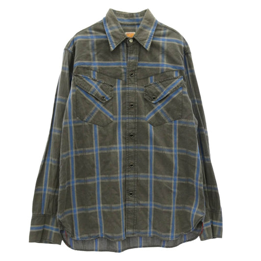 SUGAR CANE シュガーケーン SC22656 東洋エンタープライズ チェック ウエスタン シャツ 長袖シャツ グレー系 M【中古】