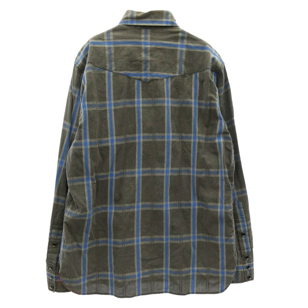 SUGAR CANE シュガーケーン SC22656 東洋エンタープライズ チェック ウエスタン シャツ 長袖シャツ グレー系 M【中古】