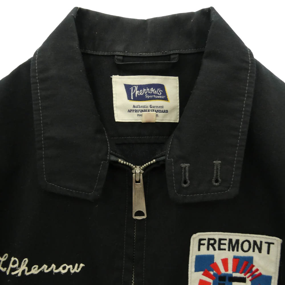 Pherrow's フェローズ 10Ｓ-SJ1 STORMY BLUE ストーミーブルー FREMONT SPEEDWAY スイングトップ ジャケット ブラック系 38【中古】