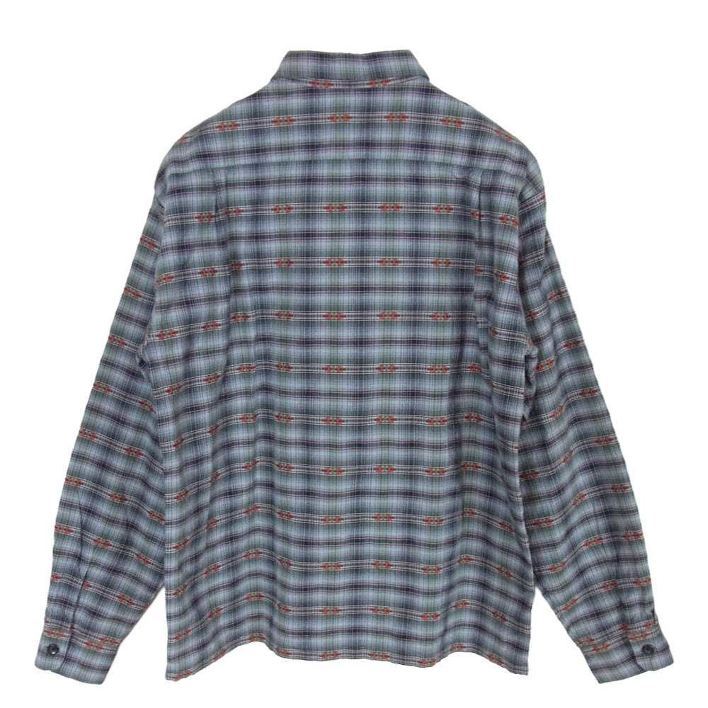 STYLE EYES スタイルアイズ SE23161 東洋エンタープライズ チェック 刺? 長袖 オープンカラー シャツ ブルー系 M【中古】