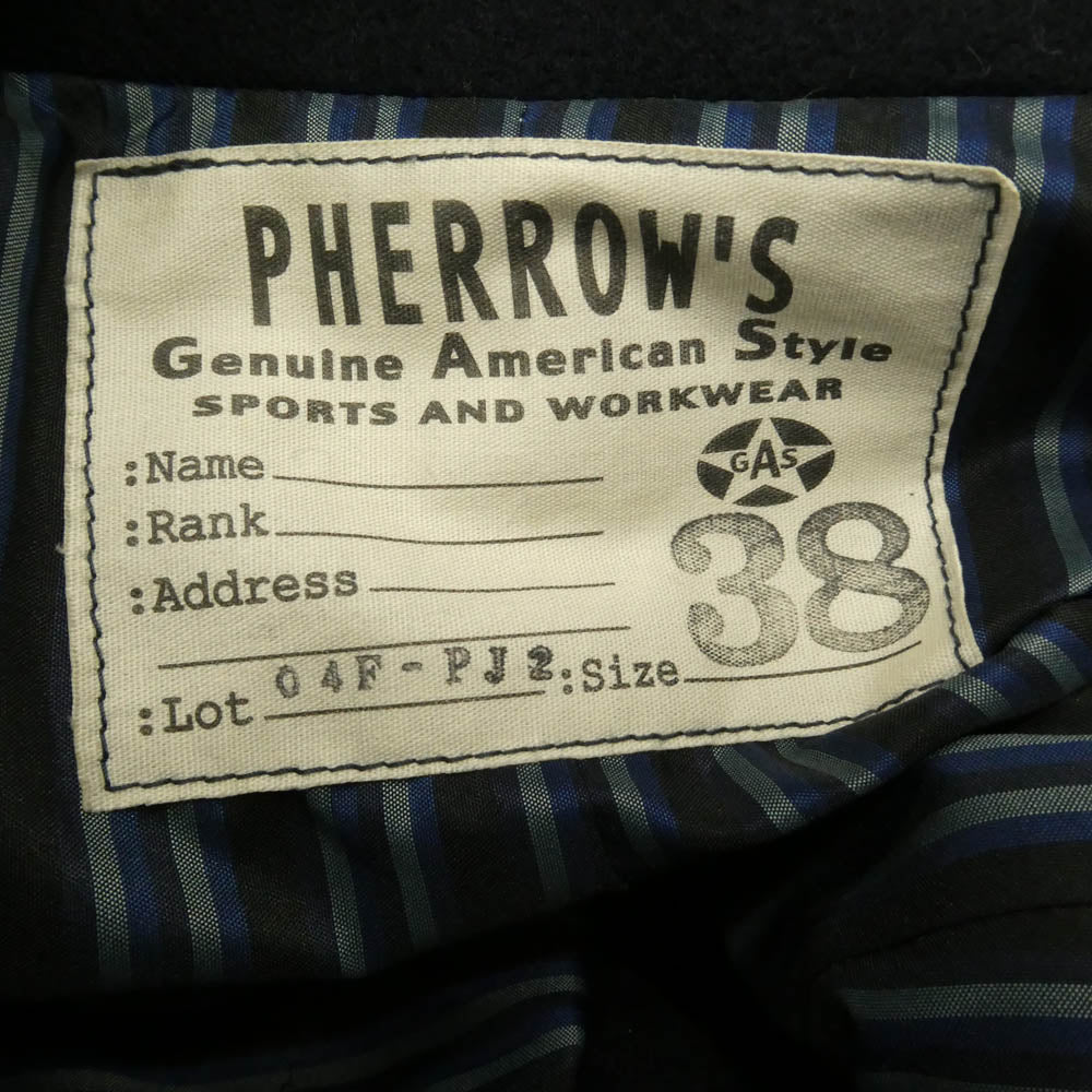 Pherrow's フェローズ 04f-pj2 POJ1 PEA COAT ピー コート ダークネイビー系 38【中古】
