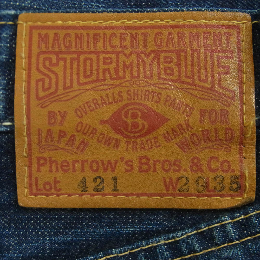 Pherrow's フェローズ STORMYBLUE ストーミーブルー 421 デニム パンツ 日本製 インディゴブルー系 W29 L35【中古】