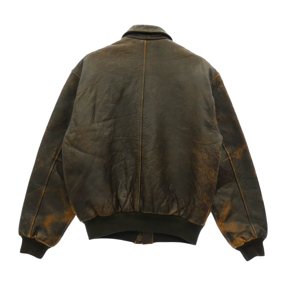 AVIREX アヴィレックス A-2 ITALY 1 LIRA フライトジャケット レザージャケット ダークブラウン系 S【中古】