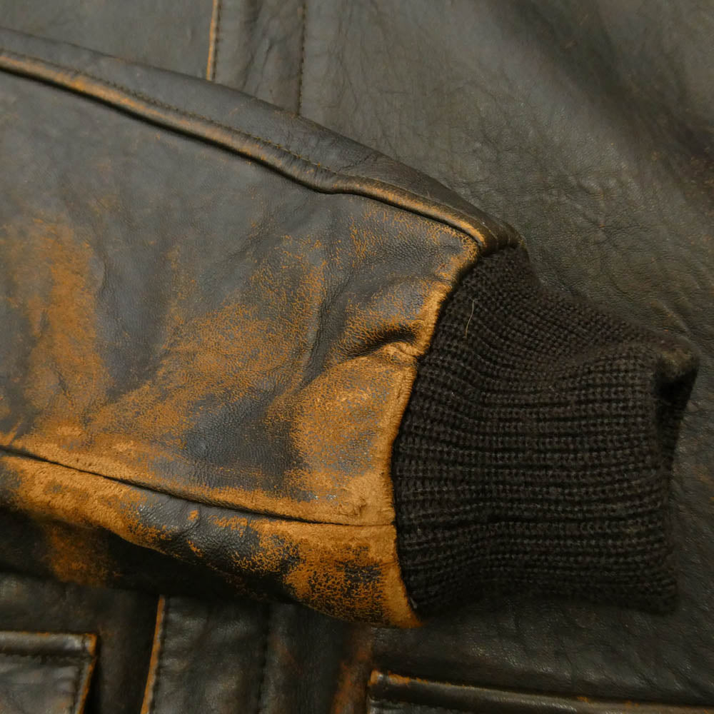 AVIREX アヴィレックス A-2 ITALY 1 LIRA フライトジャケット レザージャケット ダークブラウン系 S【中古】