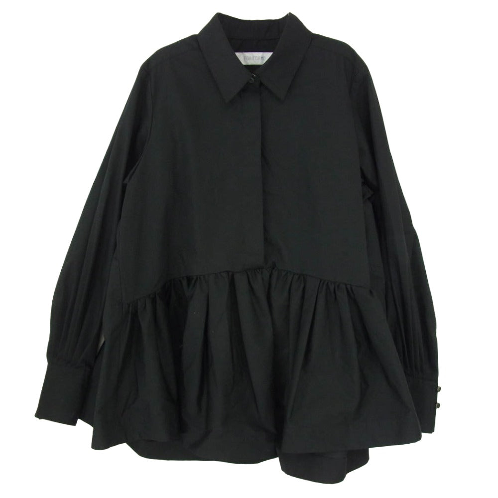 フォルフォルモ 723306B フレア ワイド 長袖 シャツ ブラック系 NO2【中古】