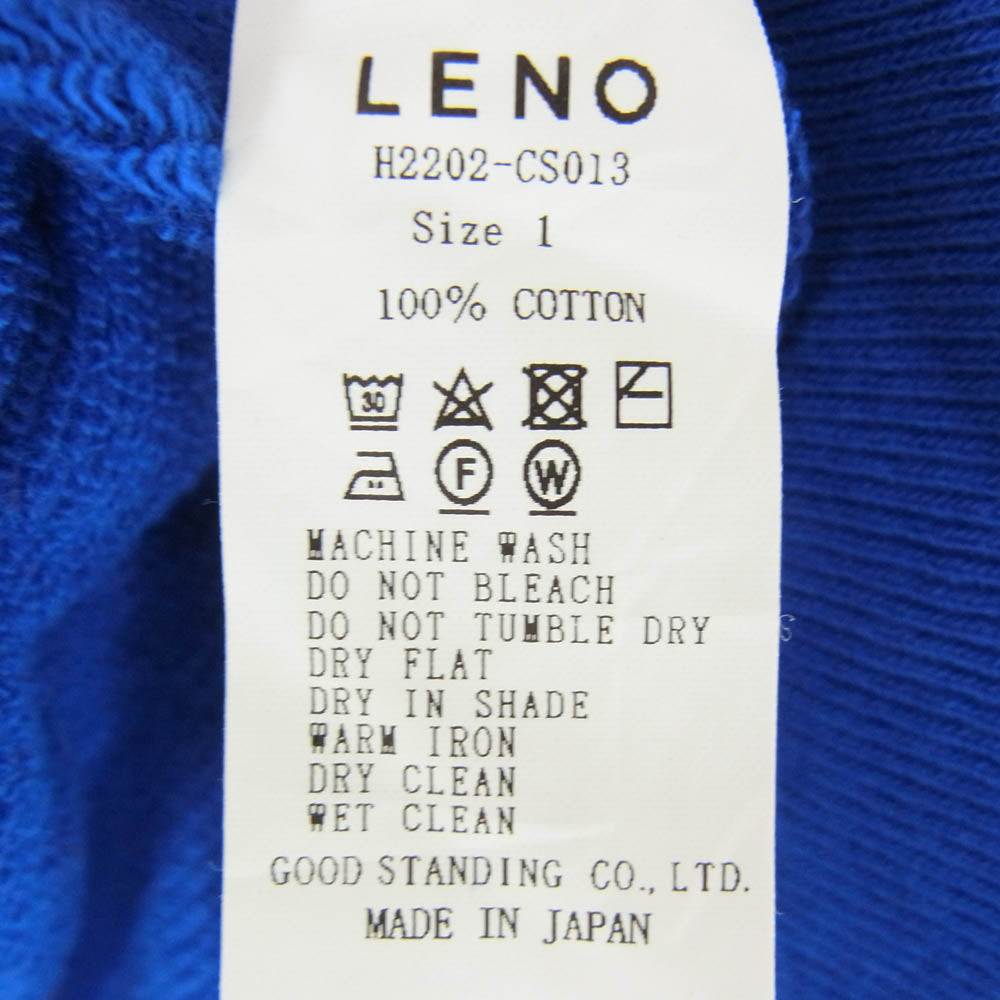 リノ H2202-CS013 FREEDOM SLEEVE SWEAT フリーダム スリーブ スウェット トレーナー ブルー系 1【中古】