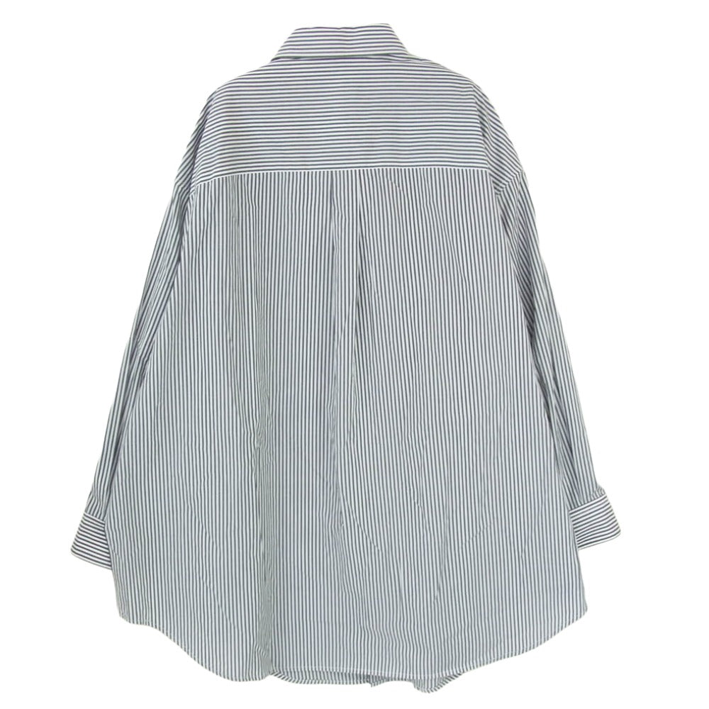 CLANE クラネ 14122-4102 HUGE SHIRT ヒュージ シャツ ストライプ ボタンダウン 長袖シャツ ブラック系 1【中古】
