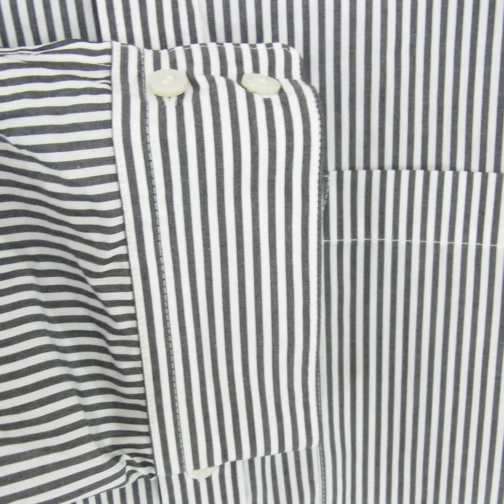 CLANE クラネ 14122-4102 HUGE SHIRT ヒュージ シャツ ストライプ ボタンダウン 長袖シャツ ブラック系 1【中古】
