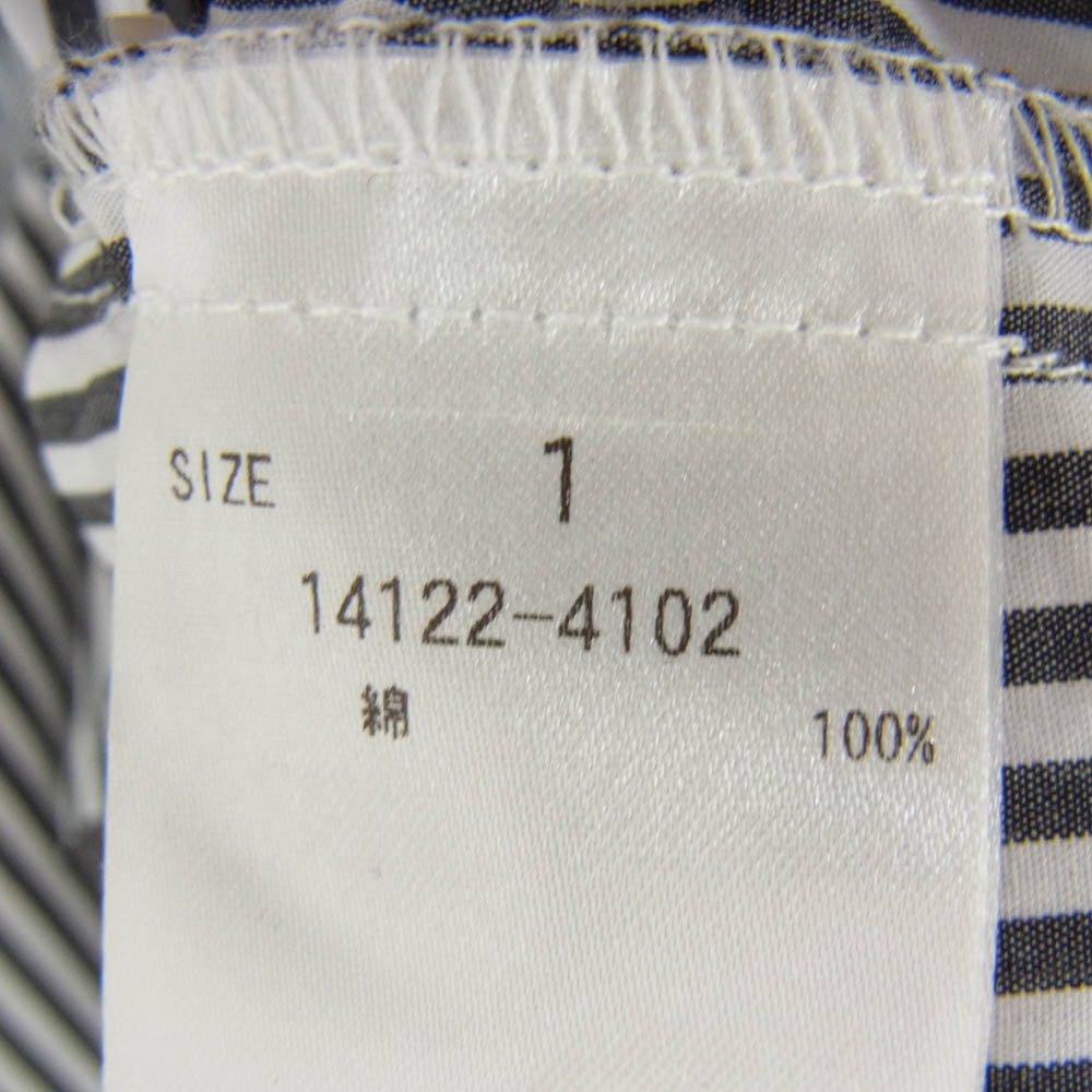 CLANE クラネ 14122-4102 HUGE SHIRT ヒュージ シャツ ストライプ ボタンダウン 長袖シャツ ブラック系 1【中古】