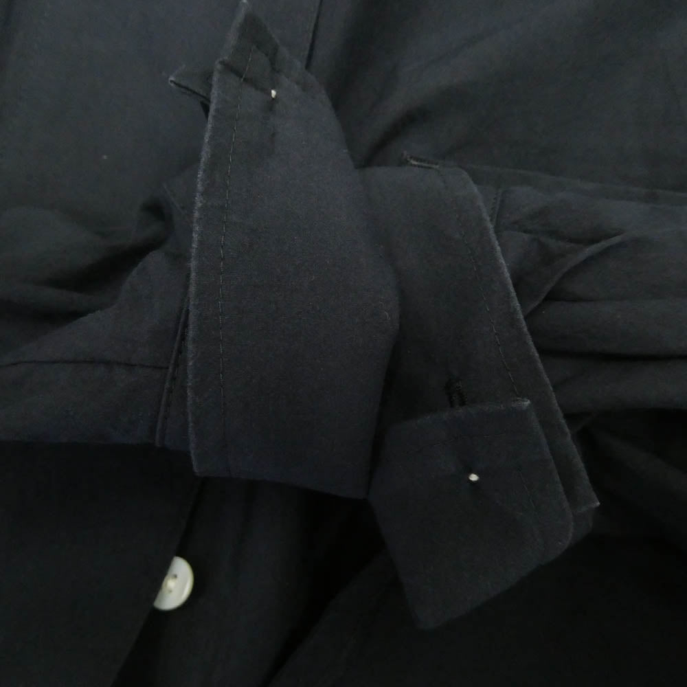 ENFOLD エンフォルド 22AW 300FA230-1850 WashedタイプライターHEXAGON SHIRT バンドカラー 長袖 シャツ ネイビー系 38【中古】