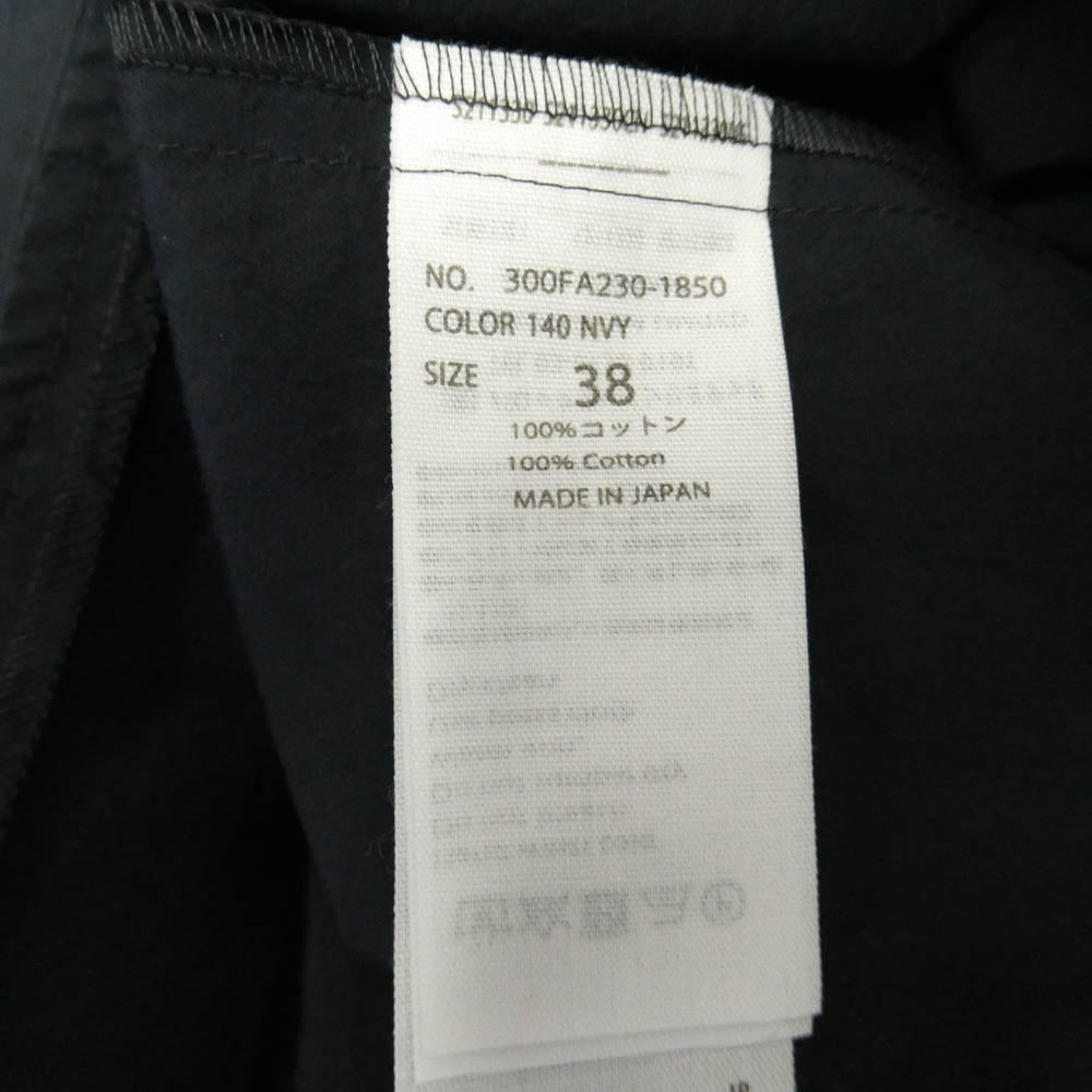 ENFOLD エンフォルド 22AW 300FA230-1850 WashedタイプライターHEXAGON SHIRT バンドカラー 長袖 シャツ ネイビー系 38【中古】